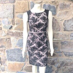 Teri Jon black and nude lace dress size 2